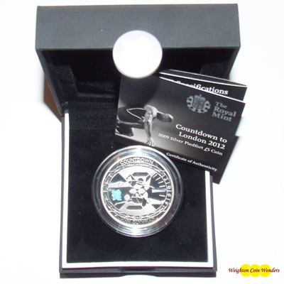 2009 Silver Proof PIEDFORT £5 Crown - Countdown to London 2012
